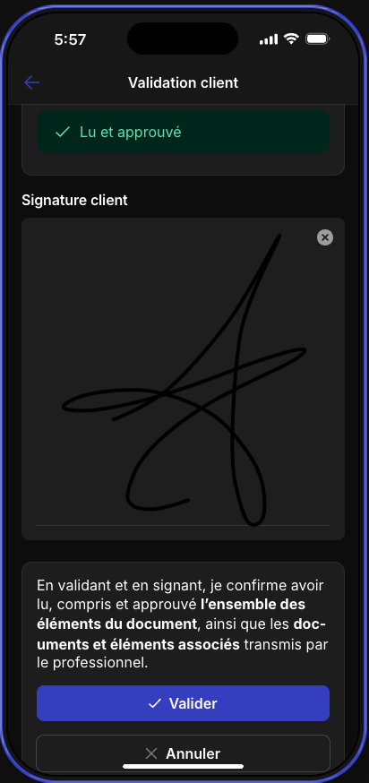 Signature client