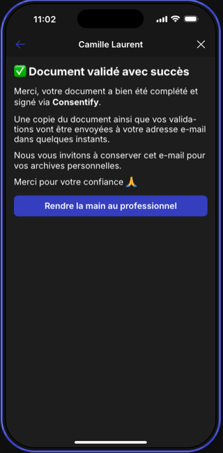 Validation signée